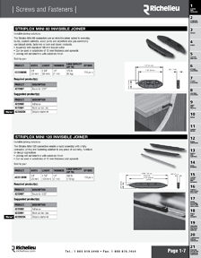 Richelieu Catalog Library - Screws and fasteners 
 - page 7