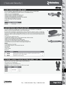 Richelieu Catalog Library - Tools and Security - page 21