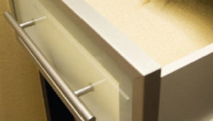 Drawer fronts in Custom-Made Cabinet in Aluminum Framed Doors