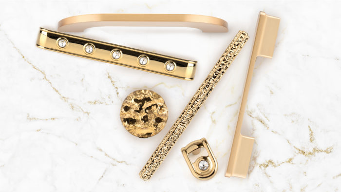 Luxury gold-toned pulls and knobs