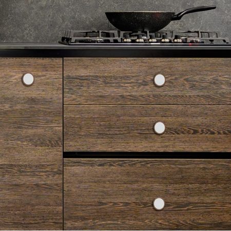 These beautiful Scandinavian-inspired cupped walnut knobs are the perfect fit for any style