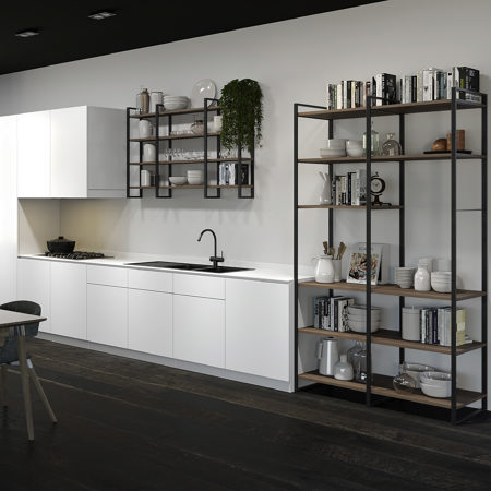 Flexibility, contemporary design, and timeless elegance come together in the YouK shelving system.
