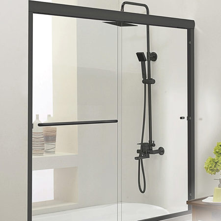 The Riveo Aqua Deluxe 04 Kit from Richelieu brings a boutique look to compact bathrooms with niche showers.
