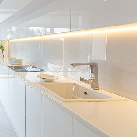 The subtle elegance of under-cabinet lighting enhances the functionality and aesthetics of any space.